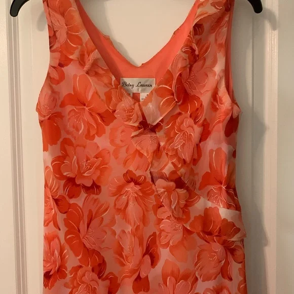 Womens Size 8 Coral Betsy Lauren Maxi Dress - Picture 2 of 4